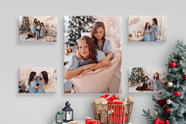 Fotoobrazy sada 5 kusov (1x - 60 x 45 cm, 4x - 30 x 20 cm) s vlastnými fotografiami