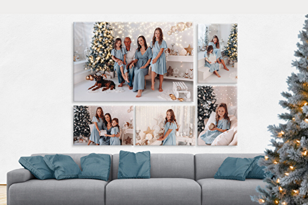 Fotoobrazy sada 5 kusov (1x - 90 x 60 cm, 4x - 45 x 30 cm) s vlastnými fotografiami